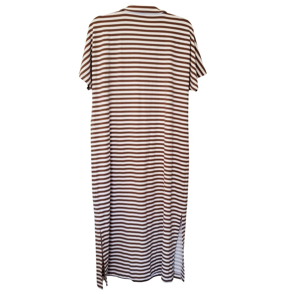 J.McLaughlin Brown White Striped Catalina Cloth Polo Midi Dress Womens XL - Picture 7 of 13